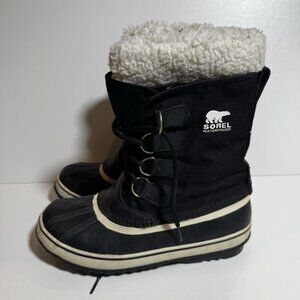 Sorel Winter Carnival Snow Boots Waterproof Black 8.5 39.5 Winter Faux Fur Comfy